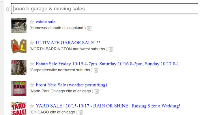 craigslist garage sale headlines