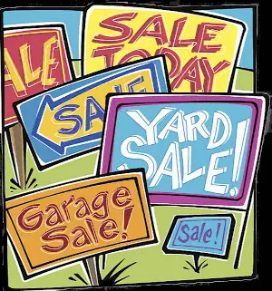 garage sale signs