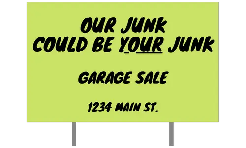 funny garage sale sign