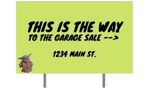 star wars garage sale sign